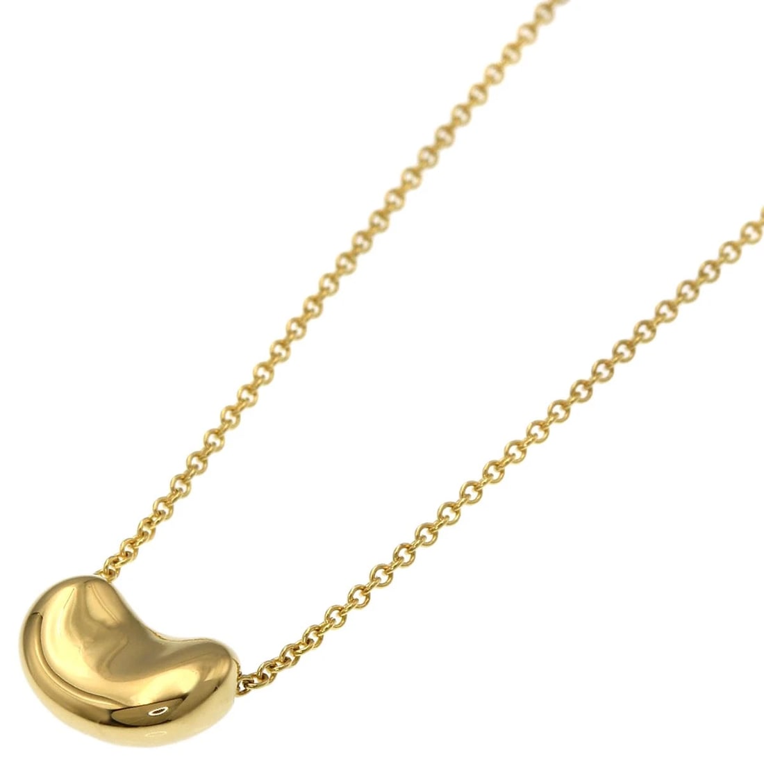 TIFFANY&CO. BEAN NECKLACE K18 YELLOW GOLD: TIFFANY&Co. Bean Necklace K18 Yellow Gold Brand: TIFFANY&Co. Type/Style: Necklace Material: K18 Yellow Gold Color: Gold Size: Chain Length:16.1inch/41cm Chain Width:0.4inch/0.9mm Top Size:0.3inch/7.4x