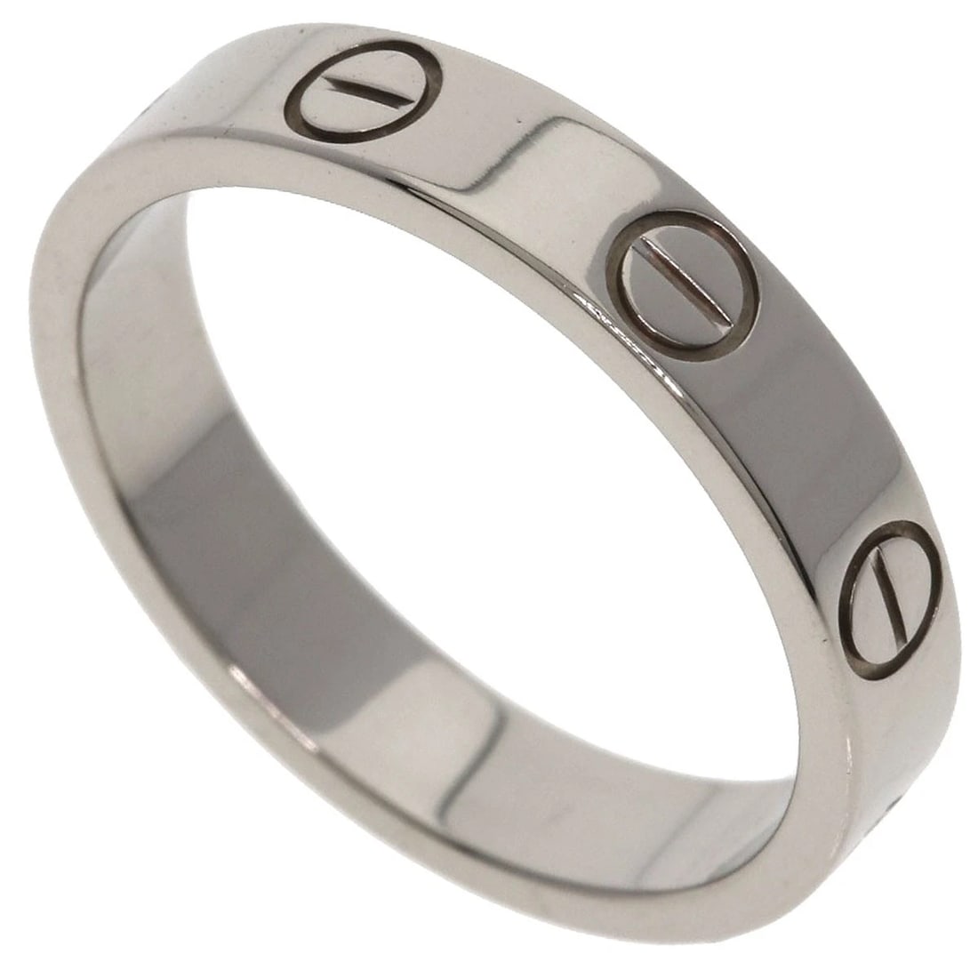 CARTIER MINI LOVE RING RING K18 WHITE GOLD: CARTIER Mini love ring Ring K18 White Gold Brand: CARTIER Type/Style: Ring Material: K18 White Gold Color: Silver Size: 5.25(US) Accessories: None Accessories Notice: When purchasing pre-o