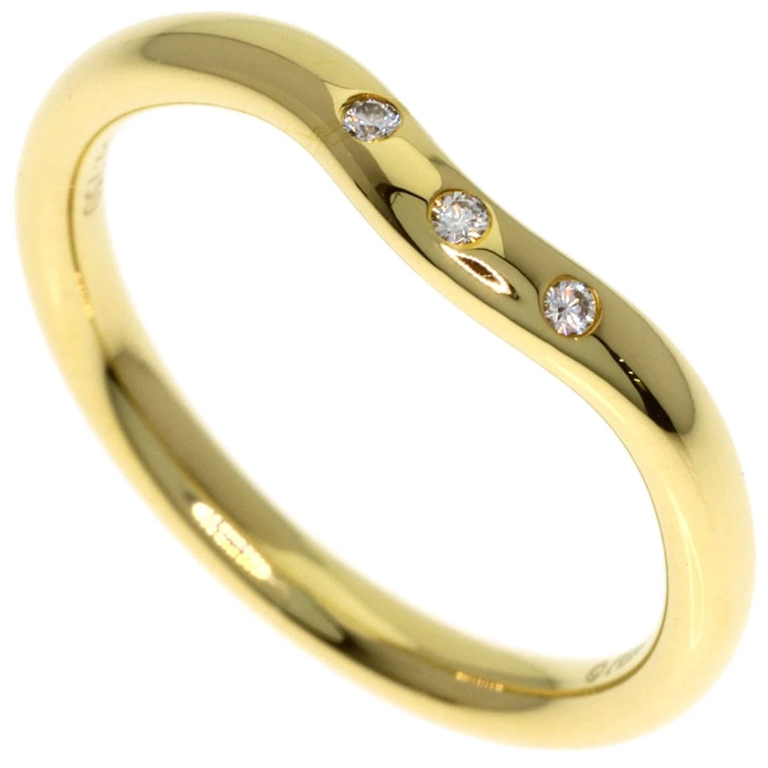 TIFFANY&CO. CURVED BAND DIAMOND RING K18 YELLOW GOLD: TIFFANY&Co. Curved band Diamond Ring K18 Yellow Gold Brand: TIFFANY&Co. Type/Style: Ring Material: K18 Yellow Gold Color: Gold Size: 5(US) Accessories: None Accessories Notice: When purcha