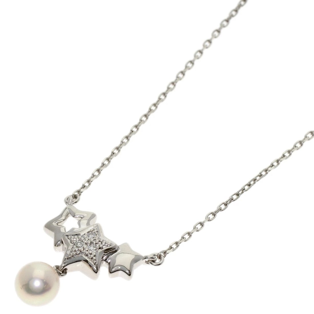TASAKI PEARL DIAMOND NECKLACE PLATINUM PT900 PT850: TASAKI Pearl Diamond Necklace Platinum PT900 PT850 Brand: TASAKI Type/Style: Necklace Material: Platinum PT900 Main Stone Pearl Color: Silver Size: Chain Length:16.5inch/42cm Chain Width:0.5inch/1.3mm