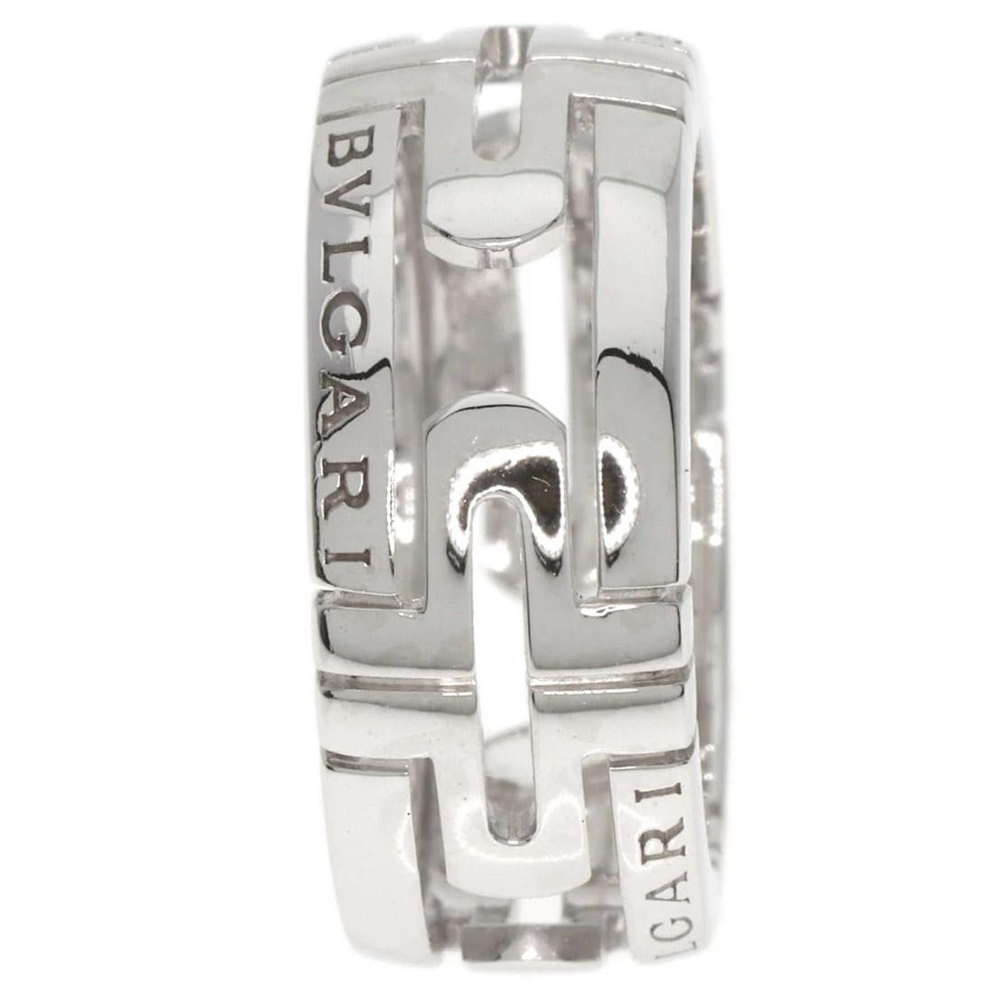 BVLGARI RING K18 WHITE GOLD: BVLGARI Ring K18 White Gold Brand: BVLGARI Type/Style: Ring Material: K18 White Gold Color: Silver Size: 4.5(US) Accessories: None Accessories Notice: When purchasing pre-owned goods, plea