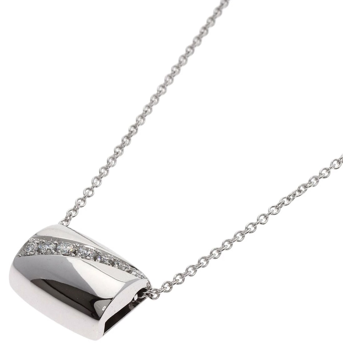 PIAGET POSSESSION DIAMOND NECKLACE K18 WHITE GOLD: PIAGET possession Diamond Necklace K18 White Gold Brand: Piaget Type/Style: Necklace Material: K18 White Gold Color: Silver Size: Chain Length:16.9inch/43cm Chain Width:0.6inch/1.6mm Top Size:0.6inch/