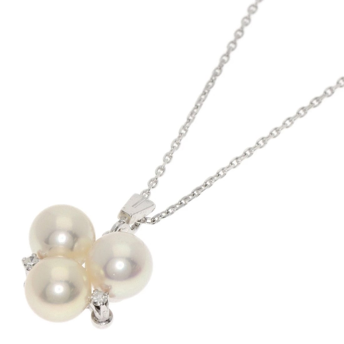 MIKIMOTO PEARL NECKLACE K14 WHITE GOLD: MIKIMOTO Pearl Necklace K14 White Gold Brand: MIKIMOTO Type/Style: Necklace Material: K14 White Gold Color: Silver Size: Stone Size:0.3inch/7.1mm Chain Length:20.5inch/52cm Chain Width:0.4inch/1mm