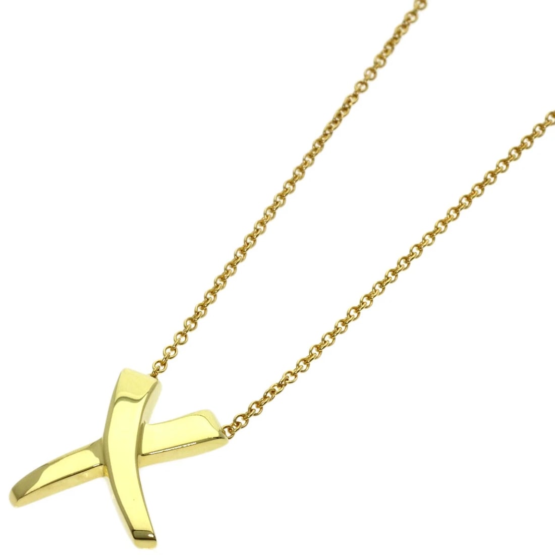 TIFFANY&CO. KISS NECKLACE K18 YELLOW GOLD: TIFFANY&Co. kiss Necklace K18 Yellow Gold Brand: TIFFANY&Co. Type/Style: Necklace Material: K18 Yellow Gold Color: Gold Size: Chain Length:16.1inch/41cm Chain Width:0.4inch/1mm Top Size:0.6inch/14.5x1