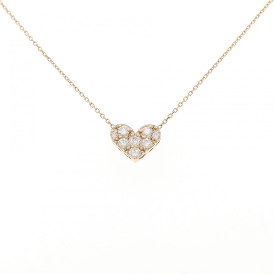 PONTE VECCHIO HEART DIAMOND NECKLACE: Ponte Vecchio Heart Diamond Necklace Brand: Ponte Vecchio Type/Style: Ponte Vecchio Necklace Material: K18 Pink Gold Main Stone Natural Color: PINK GOLD Size: Length 37?40cm Actual Size Pendant