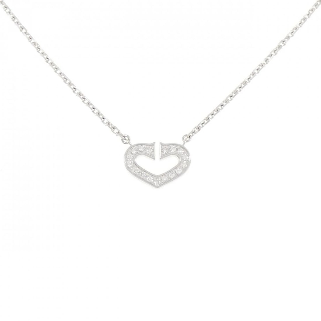 CARTIER C HEART NECKLACE: Cartier C Heart Necklace Brand: CARTIER Type/Style: Cartier Necklace Material: 750 white gold Main Stone Natural Color: WHITE GOLD Size: Length 40cm Actual Size Pendant length approx. x width