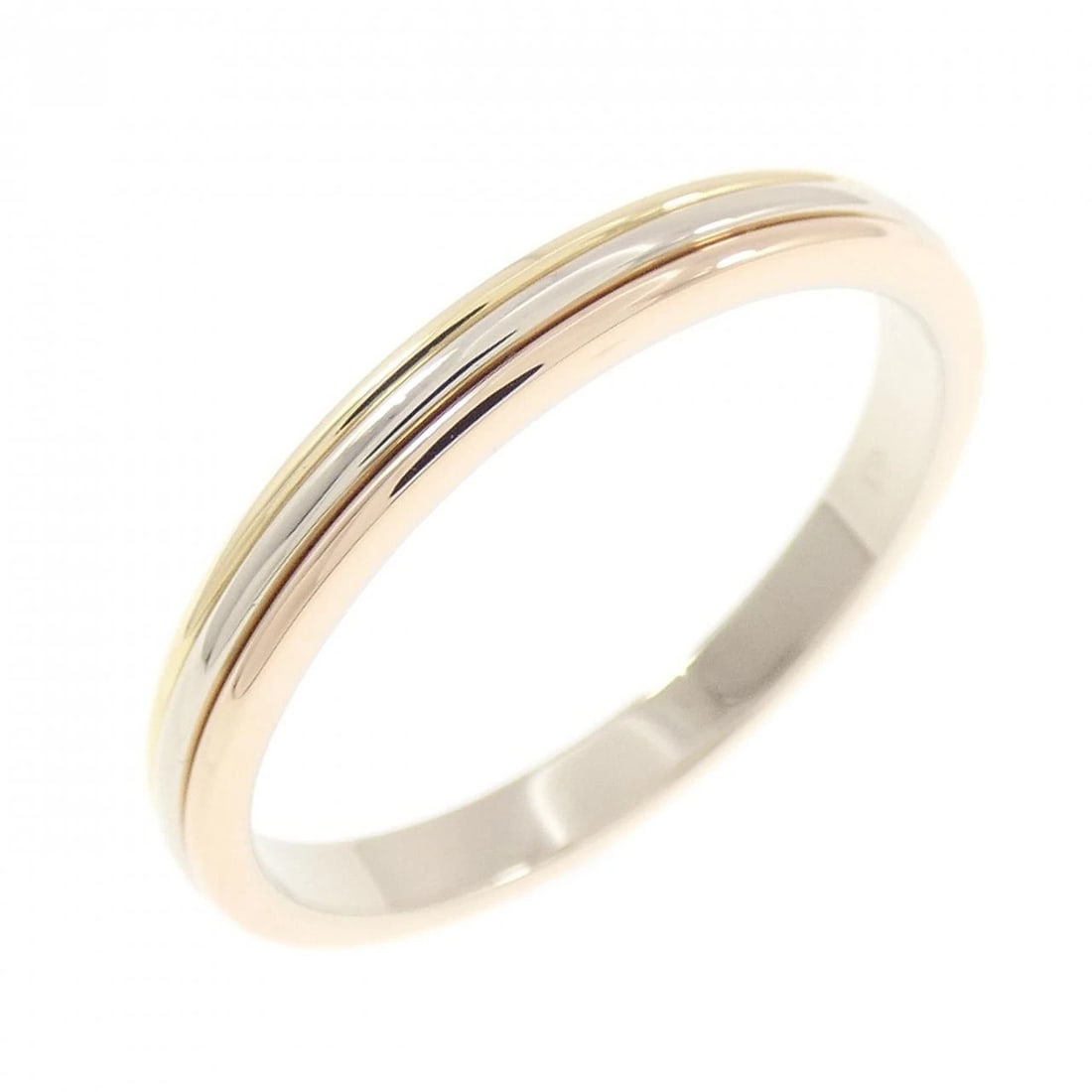 CARTIER THREE-GOLD WEDDING RING: Cartier Three-Gold Wedding Ring Brand: CARTIER Type/Style: Cartier Ring Material: 750 Yellow Gold/750 White Gold/750 Pink Gold Color: wg,yg,pg Size: US9 1/2(61) Accessories: None Accessories Notice: