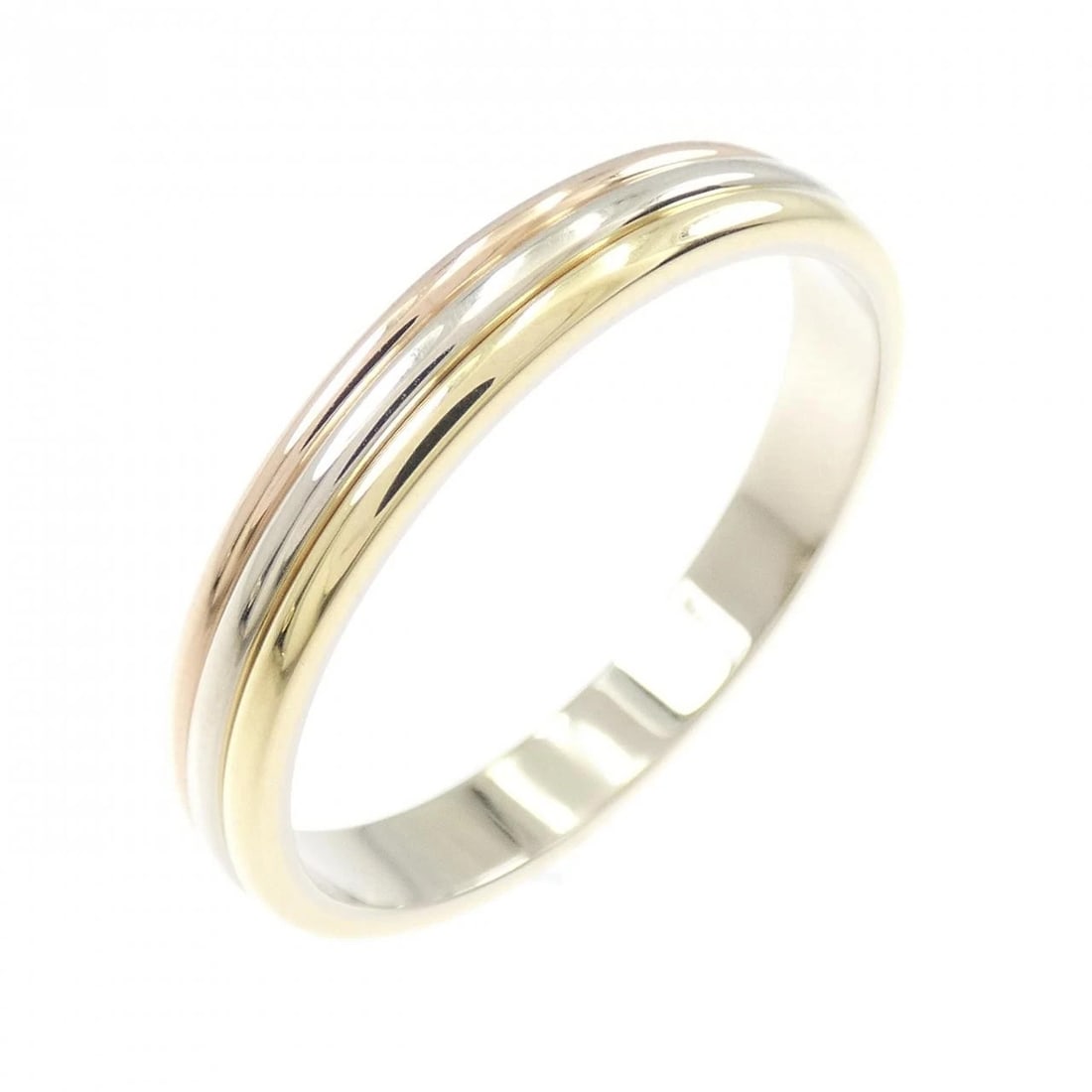 CARTIER THREE-GOLD WEDDING RING: Cartier Three-Gold Wedding Ring Brand: CARTIER Type/Style: Cartier Ring Material: 750 Yellow Gold/750 White Gold/750 Pink Gold Color: wg,pg,yg Size: US13(70) Accessories: None Accessories Notice: