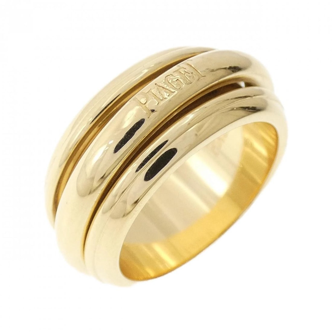 PIAGET POSSESSION RING: PIAGET Possession ring Brand: PIAGET Type/Style: PIAGET ring Material: 750 yellow gold Color: yellow gold Size: US5 3/4(51) Accessories: None Accessories Notice: When purchasing pre-owned