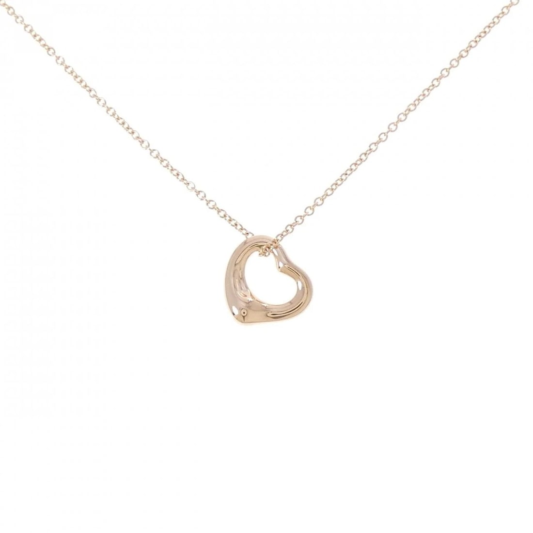 TIFFANY&CO. OPEN HEART NECKLACE: TIFFANY&Co. Open Heart Necklace Brand: TIFFANY&Co. Type/Style: TIFFANY&Co. Necklace Material: 750 Pink Gold Color: Pink Gold Size: length41cmActual Size Pendant length approx. x width approx.: