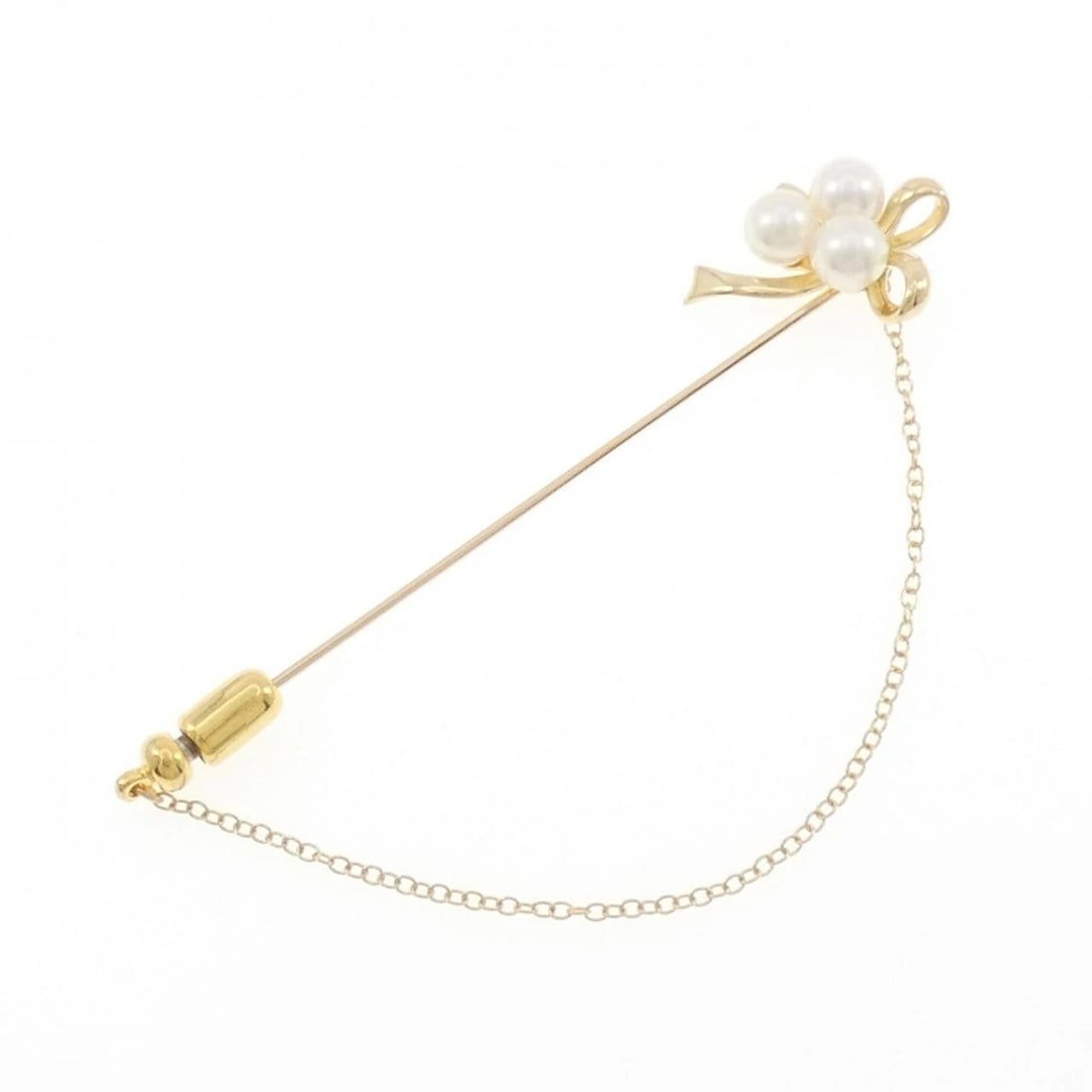 MIKIMOTO AKOYA PEARL BROOCH: Mikimoto Akoya Pearl Brooch Brand: MIKIMOTO Type/Style: MIKIMOTO Pendant/Brooch Material: K18 yellow gold Main Stone Akoya Pearl Color: Yellow Gold Size: Actual Size Approximate dimensions (height x
