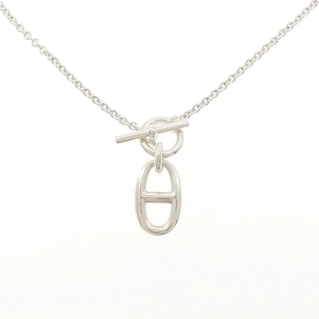 HERMES CHAINE D'ANCRE NECKLACE: Hermes Chaine d'Ancre Necklace Brand: HERMES Type/Style: Hermes Necklace Material: 925Silver Color: Silver Size: length451cmActual Size Pendant length approx. x width approx.: 29.8mmx11.3mm Chain