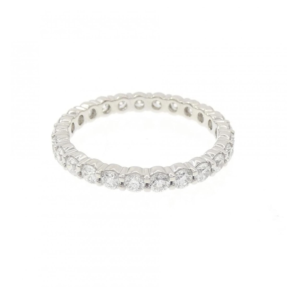 MIKIMOTO ETERNITY RING: Mikimoto Eternity Ring Brand: MIKIMOTO Type/Style: Mikimoto Ring Material: Platinum950 Main Stone Natural Color: Silver Size: US5 1/4 Accessories: None Accessories Notice: When purchasing pre-owned
