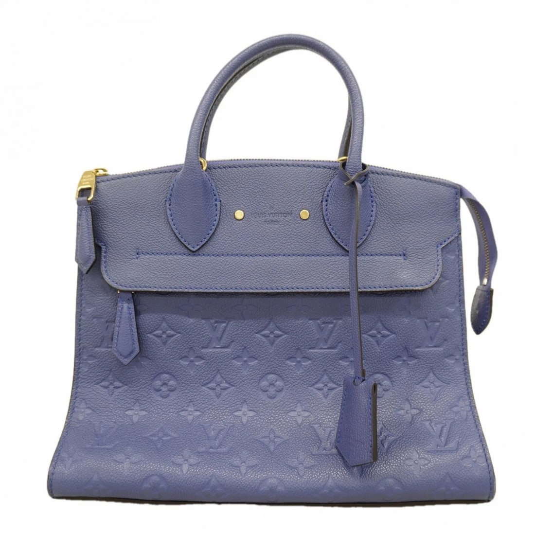 LOUIS VUITTON MONOGRAM EMPREINTE PONT NEUF HANDBAG: Louis Vuitton Monogram Empreinte Pont Neuf Handbag Brand: Louis Vuitton Type/Style: Handbag Material: None Color: Blue Size: 26cm x 30.5cm x 12cm / 10.23'' x 12'' x 4.72'' Accessories: None