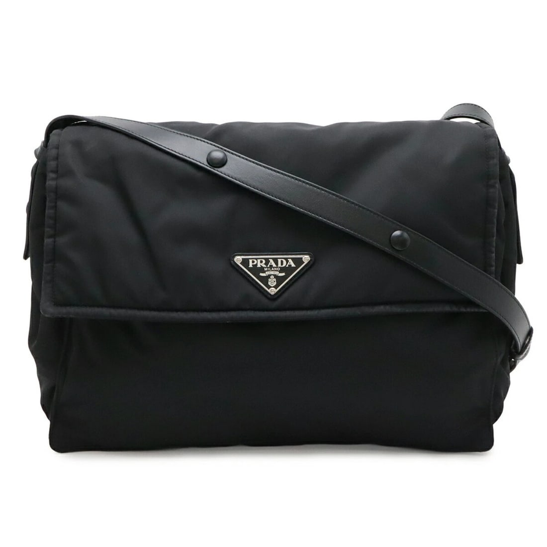 PRADA RE-NYLON TRIANGLE PADDED SHOULDER BAG/HANDBAG: PRADA Re-Nylon Triangle Padded Shoulder Bag/Handbag Brand: Prada Type/Style: Handbag, Shoulder bag Material: Nylon , Leather Color: Black, Nero Size: 29cm x 35cm x 15cm / 11.41'' x 13.77'' x 5.9''