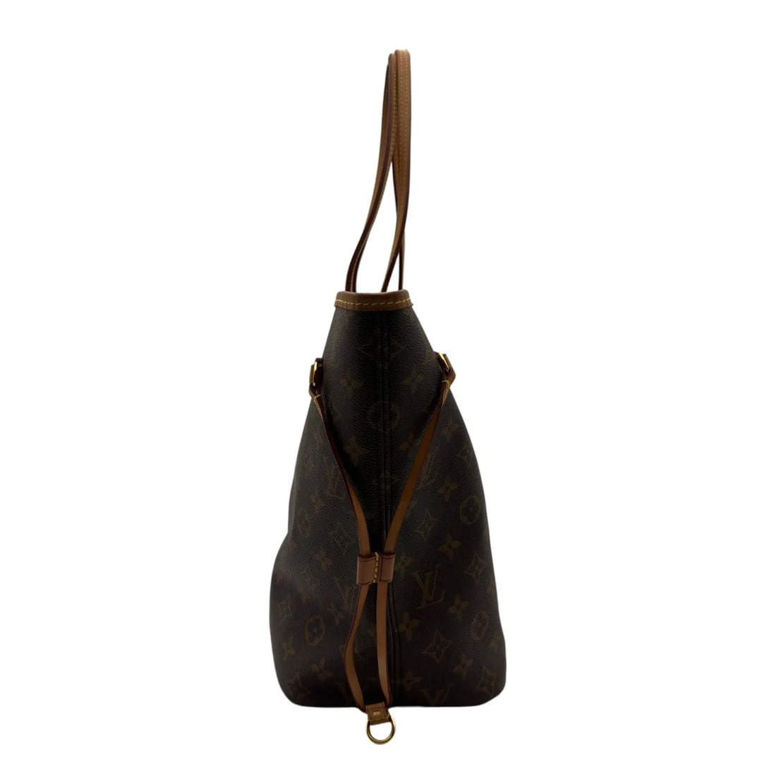 LOUIS VUITTON BROWN MONOGRAM/LEATHER TOTE BAG - 2