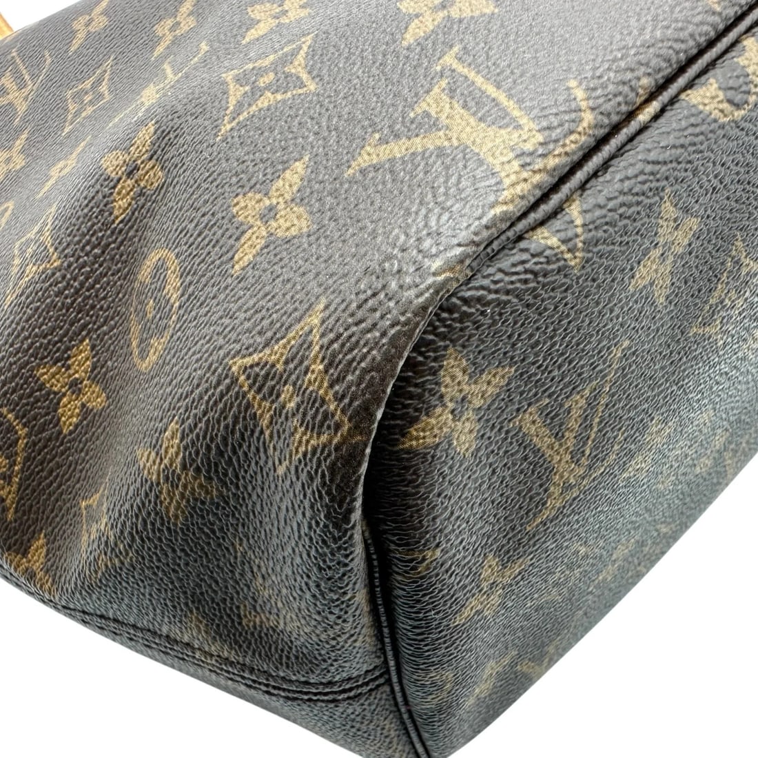 LOUIS VUITTON BROWN MONOGRAM/LEATHER TOTE BAG - 6