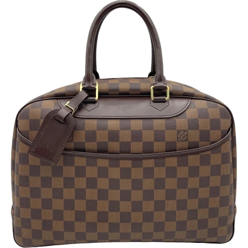 LOUIS VUITTON BROWN DAMIER HANDBAG: LOUIS VUITTON Brown Damier Handbag Brand: LOUIS VUITTON Type/Style: Handbag Material: Damier Color: brown Size: W: 35cm / H: 27cm / D: 14cm Accessories: None Accessories Notice: When purchasing