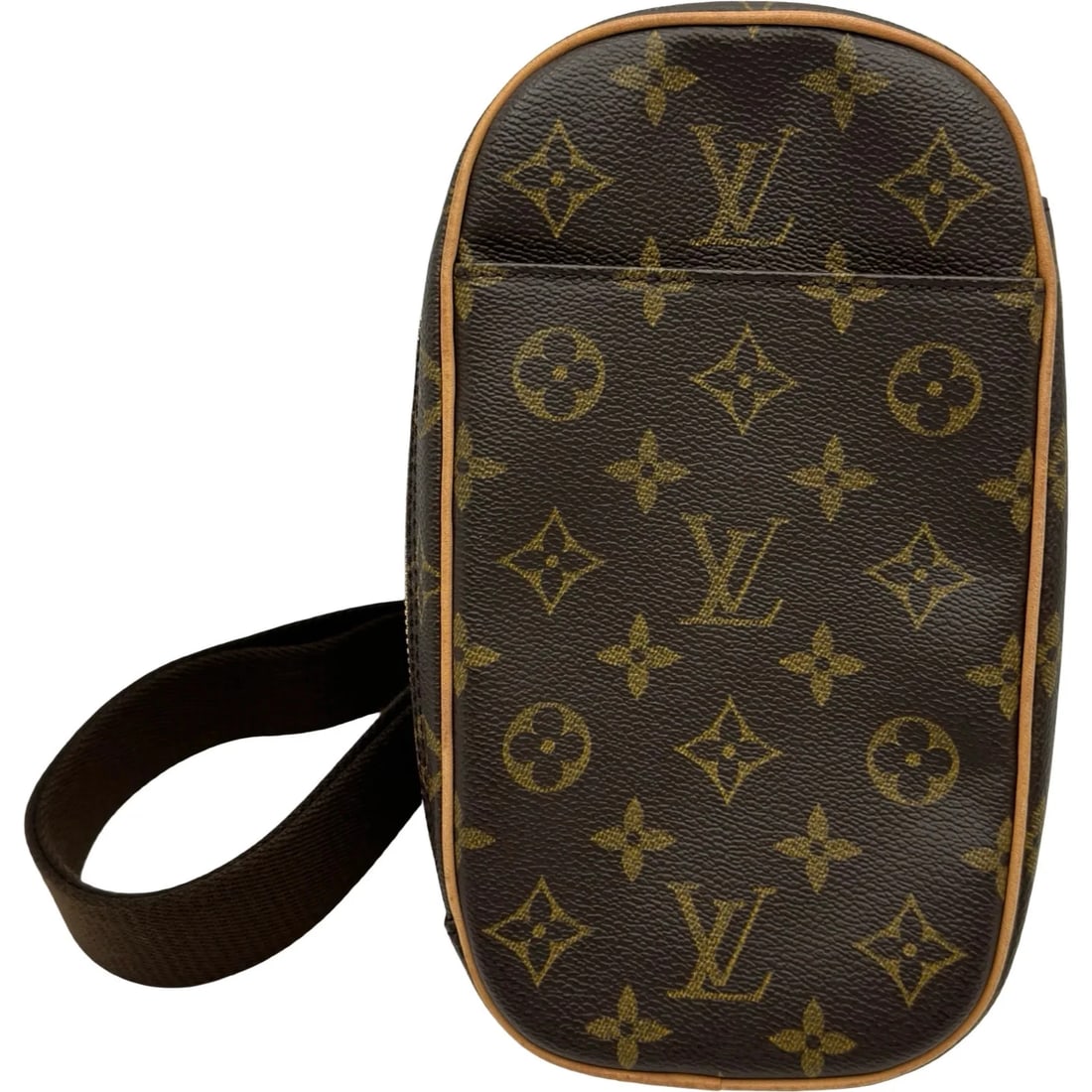 LOUIS VUITTON BROWN MONOGRAM CANVAS SHOULDER BAG: LOUIS VUITTON Brown Monogram Canvas Shoulder Bag Brand: LOUIS VUITTON Type/Style: Shoulder Bag Material: Monogram Canvas Color: brown Size: W: 13cm / H: 23cm / D: 5cm Accessories: None Acc