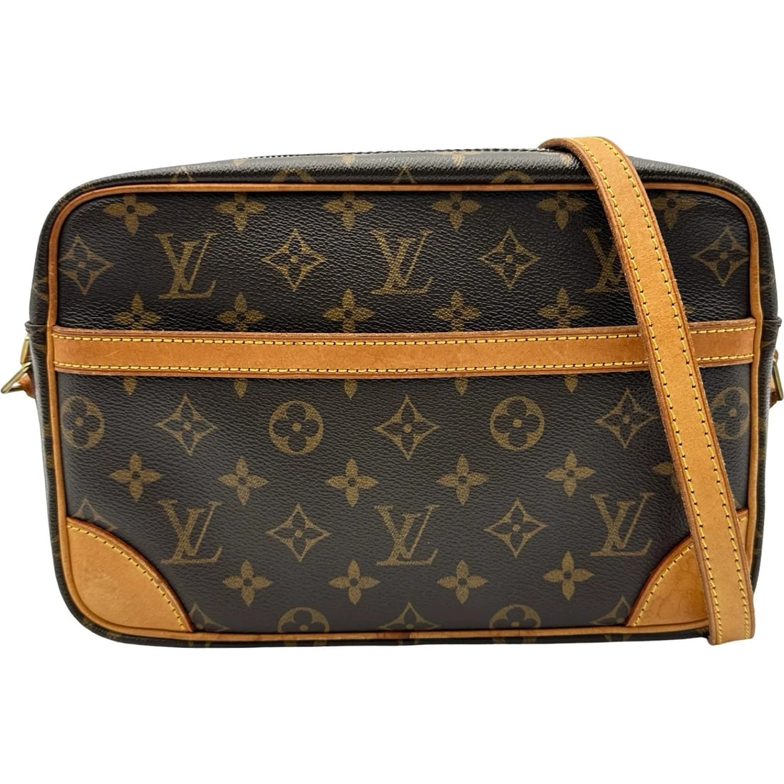 LOUIS VUITTON BROWN MONOGRAM CANVAS SHOULDER BAG: LOUIS VUITTON Brown Monogram Canvas Shoulder Bag Brand: LOUIS VUITTON Type/Style: Shoulder Bag Material: Monogram Canvas Color: brown Size: W: 27cm / H: 18cm / D: 7cm Accessories: None Accessories