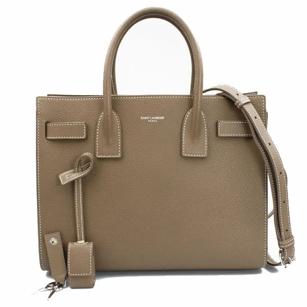 SAINT LAURENT SAC DE JOUR BABY CALF LEATHER GREGE: Saint Laurent Sac de Jour Baby Calf Leather Grege Brand: Saint Laurent Type/Style: Handbag Material: Calf Leather Color: Beige Size: W:26cm ? H:21cm ? D:12cm Accessories: None Accessories Notice: