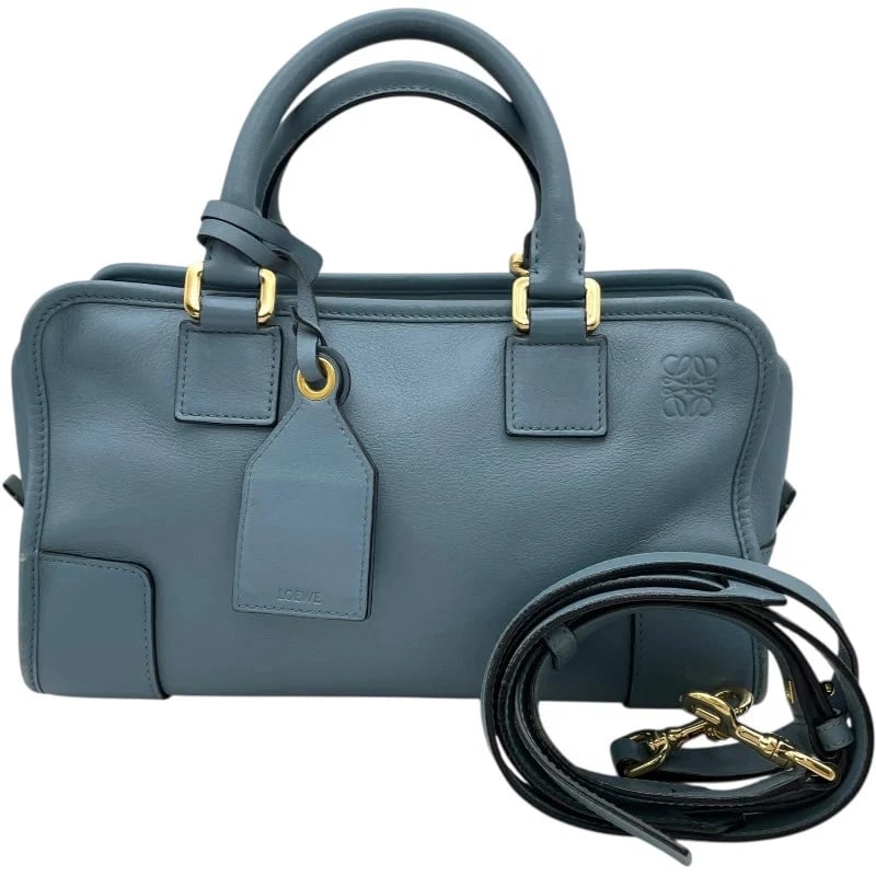 LOEWE AMAZONA 30 LIGHT BLUE SHOULDER BAG: LOEWE Amazona 30 Light Blue Shoulder Bag Brand: LOEWE Type/Style: Shoulder Bag Material: Leather Color: Light blue Size: W: 19cm / H: 17cm / D: 13cm Accessories: None Accessories Notice: W