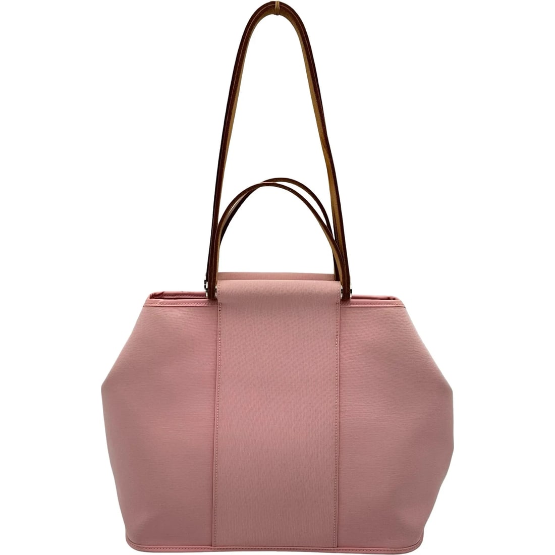 HERMES CABAG TOILE/LEATHER SHOULDER BAG: HERMES Cabag Toile/Leather Shoulder Bag Brand: HERMES Type/Style: Handbag Material: Pink/Natural Color: Toile/Leather Size: W: 36.5cm / H: 26cm / D: 10.5cm Accessories: None Accessories No