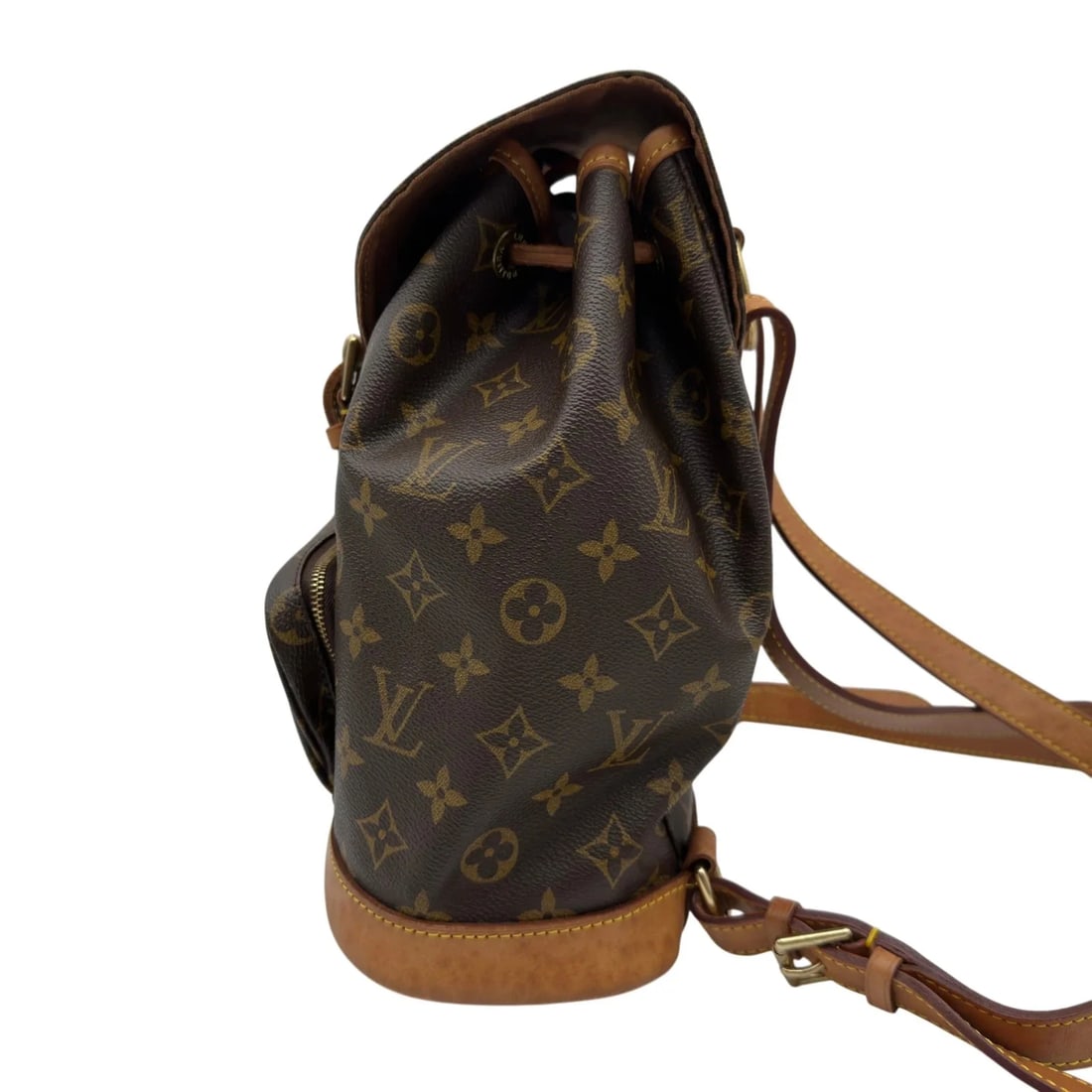 LOUIS VUITTON BROWN MONOGRAM/LEATHER BACKPACK - 2