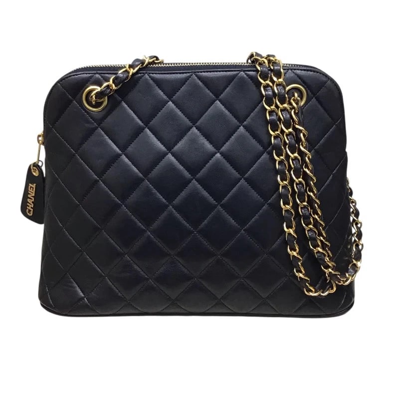 CHANEL MATELASSE CHAIN BLACK LAMBSKIN: CHANEL Matelasse Chain Black Lambskin Brand: CHANEL Type/Style: Handbag Material: Lambskin Color: Black / GD Hardware Size: W: 29cm / H: 21cm / D: 10.5cm Accessories: None Accessories Notice: When