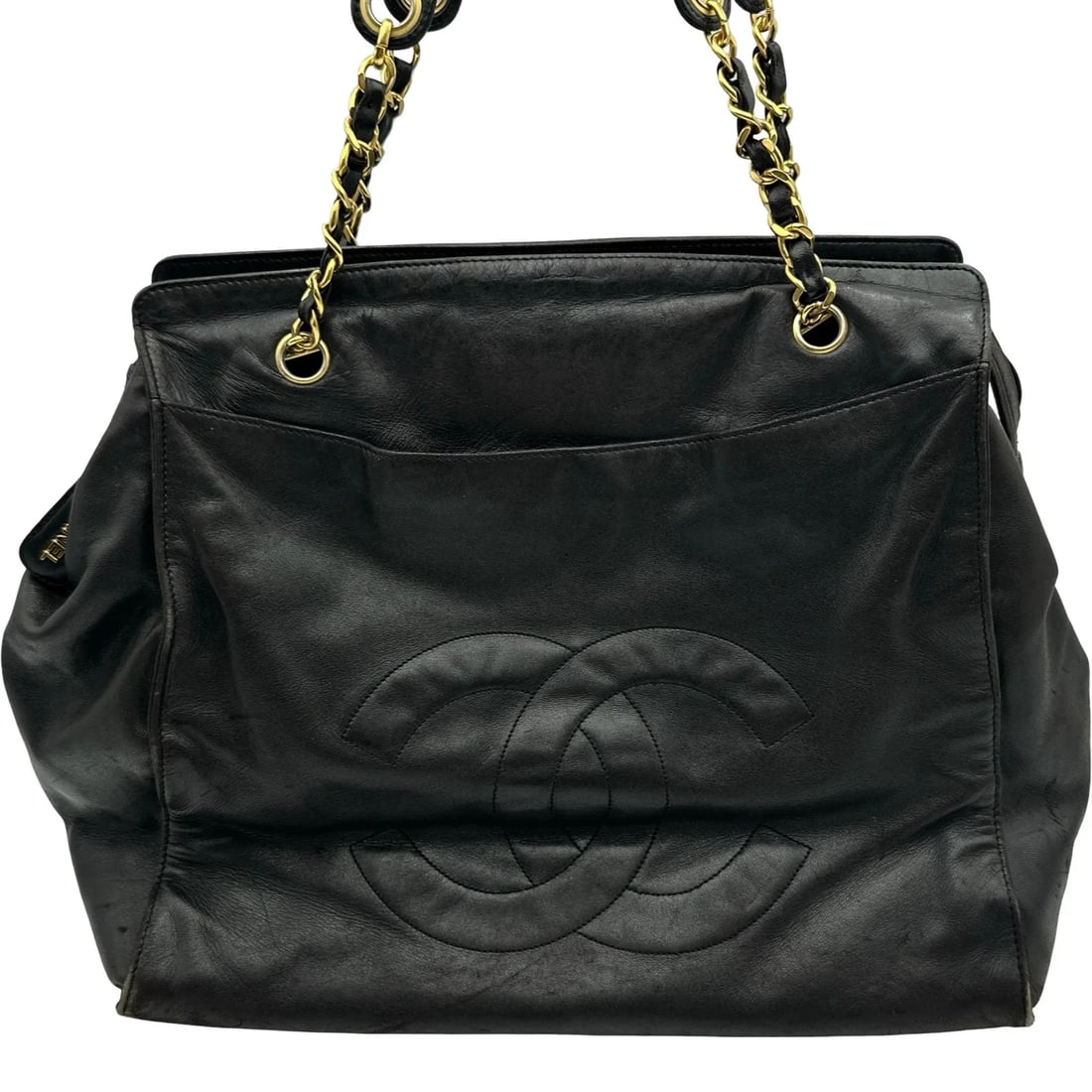 CHANEL COCO MARK BLACK/LAMBSKIN - 4