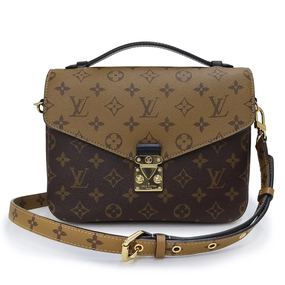 LOUIS VUITTON POCHETTE METIS MONOGRAM REVERSE: LOUIS VUITTON Pochette Metis Monogram Reverse Brand: LOUIS VUITTON Type/Style: Handbag Material: Monogram Reverse / Monogram Color: Brown Size: W: 25cm x H: 19cm x D: 7cm Accessories: None