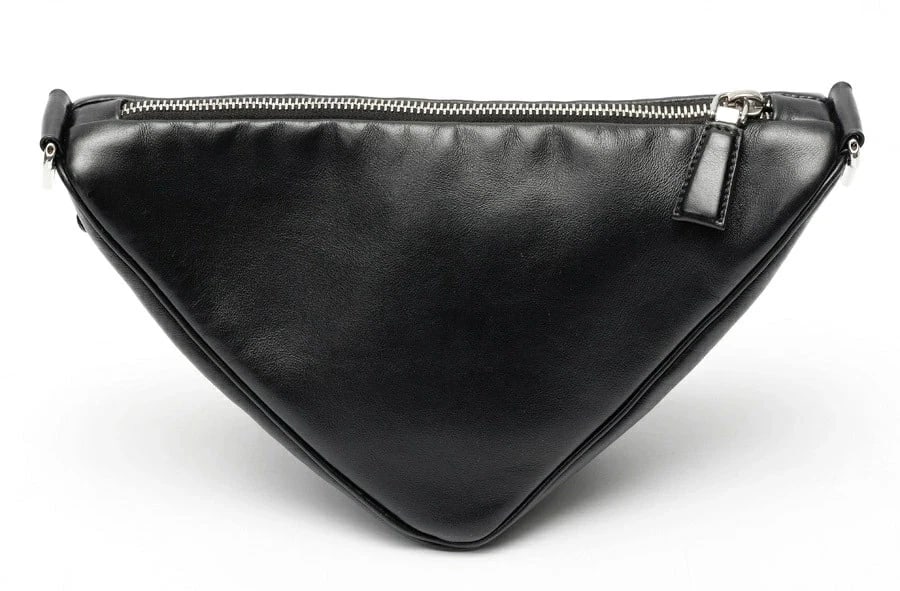 PRADA TRIANGLE EMBOSSED LOGO SHOULDER BAG - 3