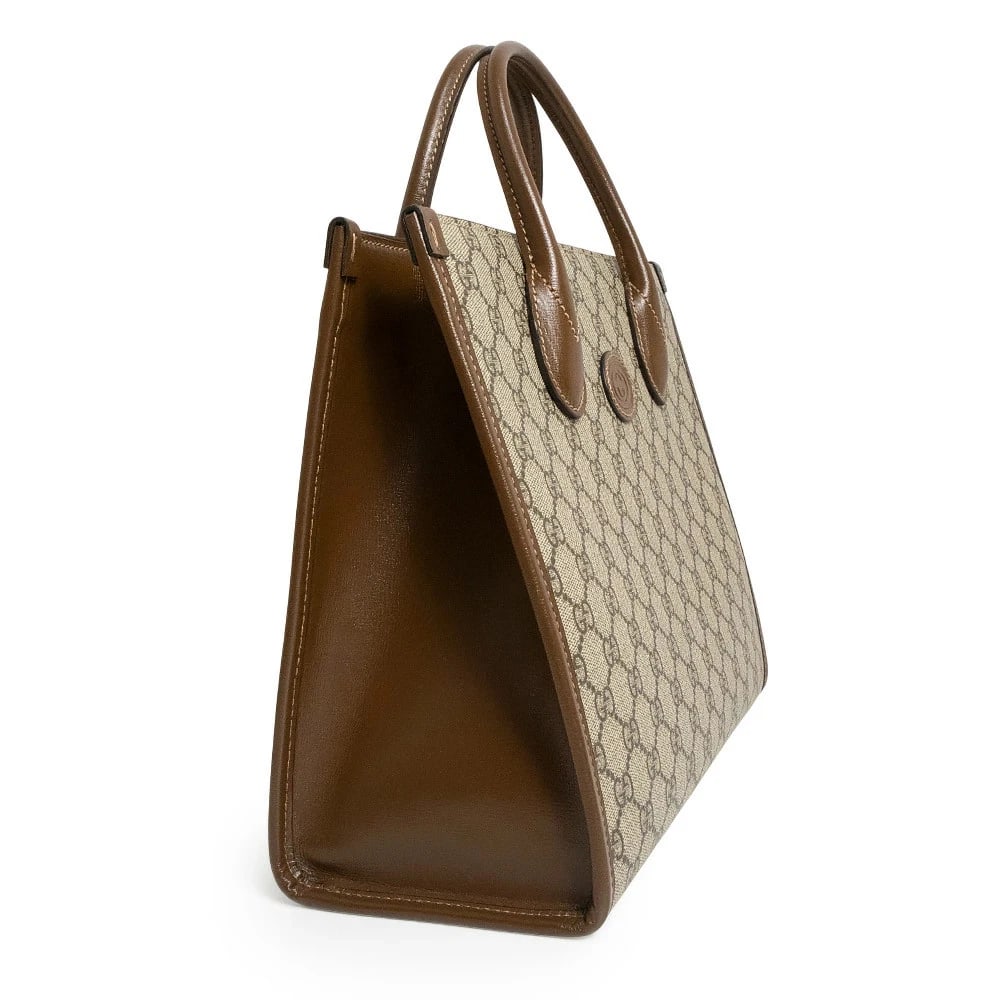 GUCCI INTERLOCKING BEIGE SMALL TOTE BAG - 2