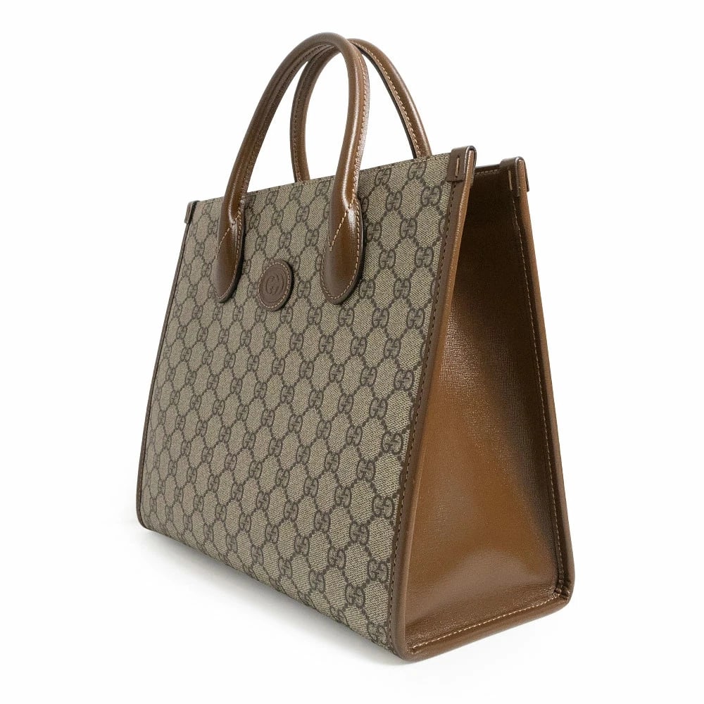 GUCCI INTERLOCKING BEIGE SMALL TOTE BAG - 3