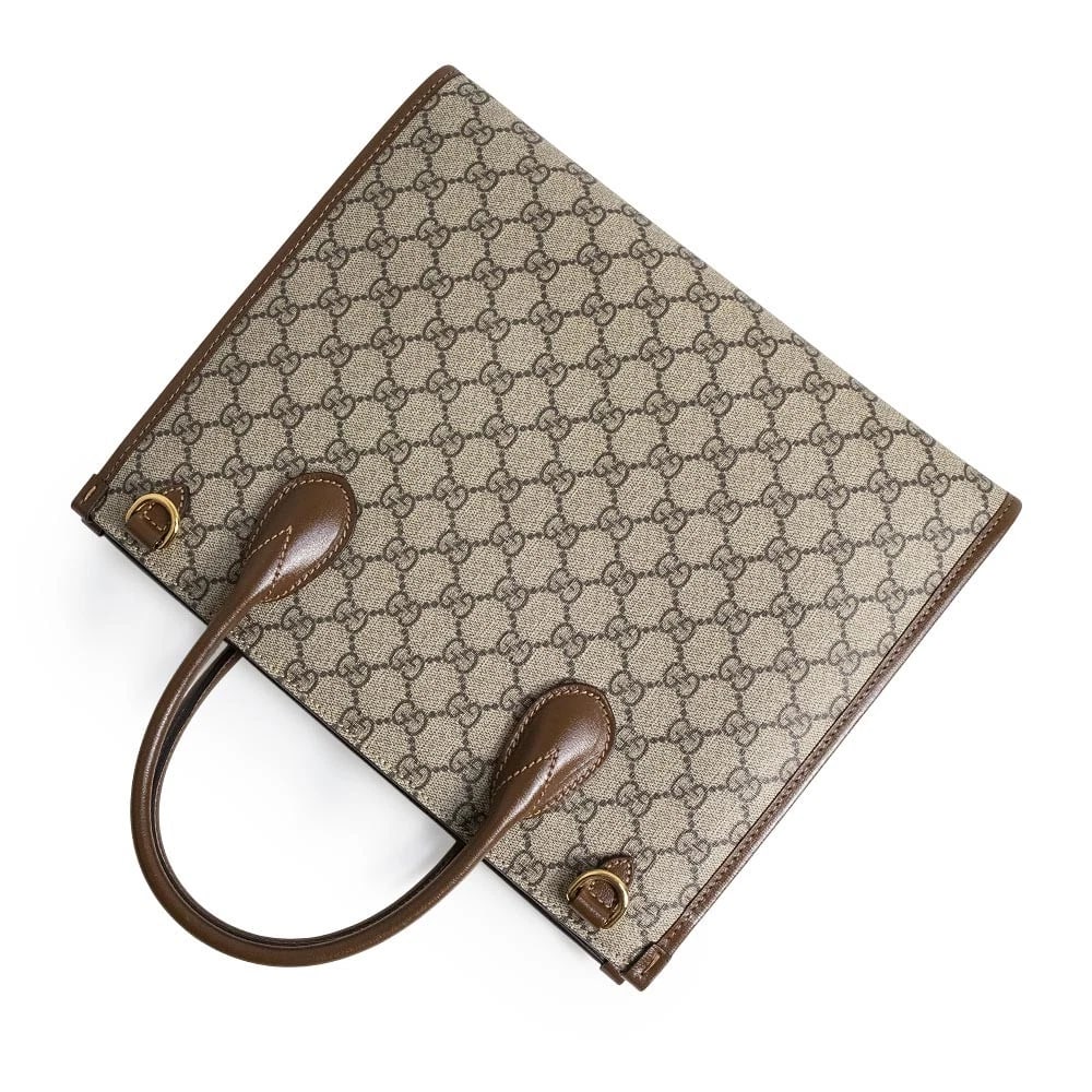 GUCCI INTERLOCKING BEIGE SMALL TOTE BAG - 4
