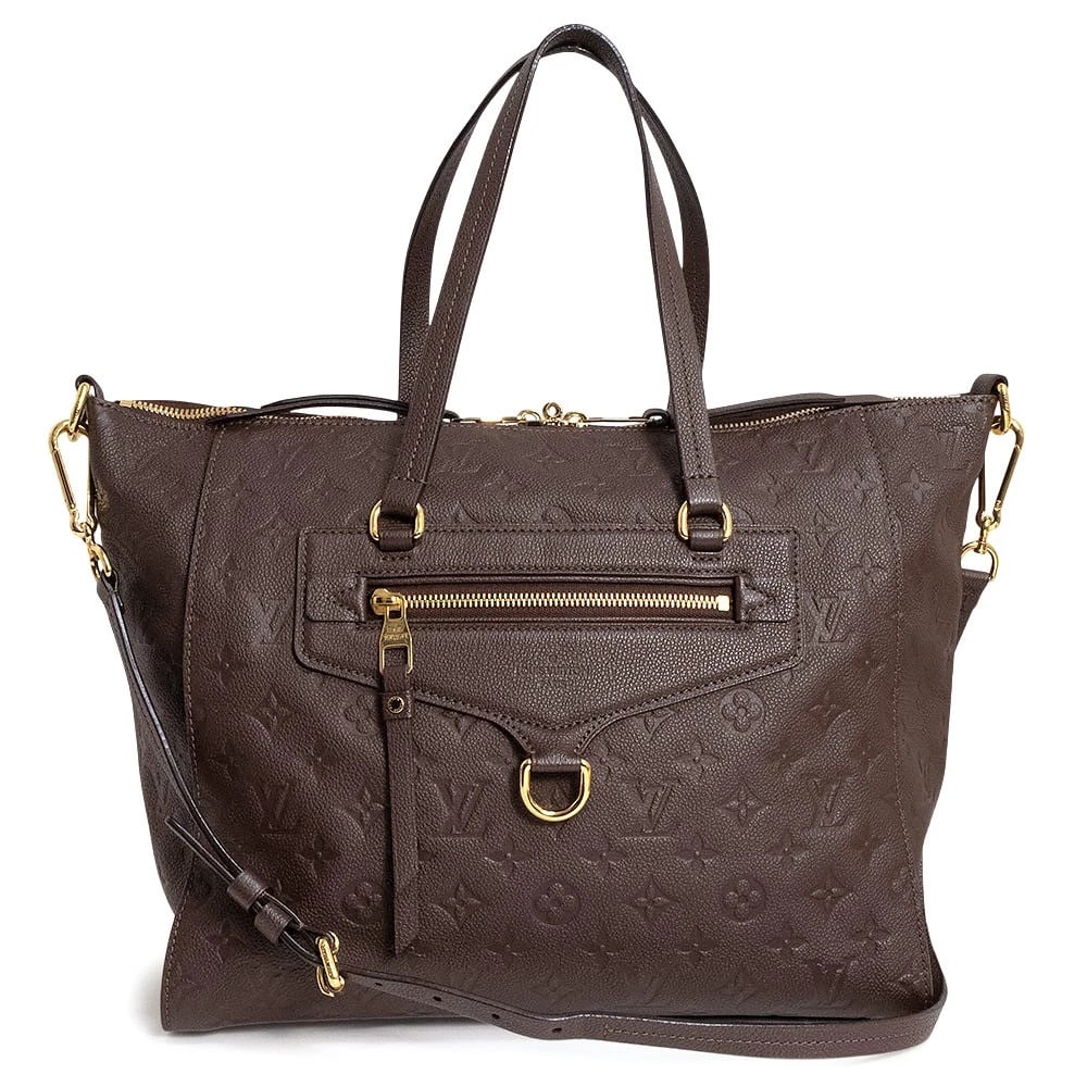 LOUIS VUITTON LUMINEUSE PM MONOGRAM EMPREINTE: LOUIS VUITTON Lumineuse PM Monogram Empreinte Brand: LOUIS VUITTON Type/Style: Handbag Material: Monogram Empreinte Color: Tail (Brown) Size: W: 42cm x 33.5cm x H: 28cm x D: 17cm Accessories: None