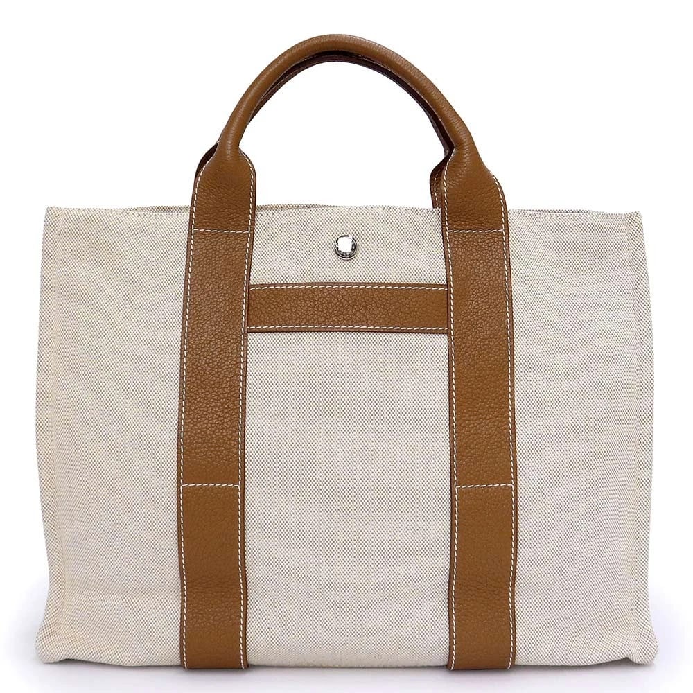 HERMES TOILE H NEGONDA NATURAL GOLD TOTE HANDBAG: HERMES Toile H Negonda Natural Gold Tote Handbag Brand: HERMES Type/Style: Handbag Material: Toile H / Negonda Color: Natural X Gold Size: W: 38cm x H: 28cm x D: 9cm Accessories: None Acce