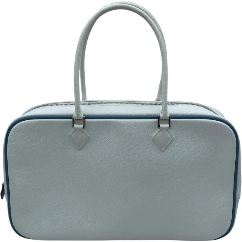 HERMES WHITE & BLUE JEAN EPSOM HANDBAG: Hermes White & Blue Jean Epsom Handbag Brand: HERMES Type/Style: Handbag Material: Epson Color: White Blue Jeans Size: W: 27cm / H: 16cm / D: 6cm Accessories: None Accessories Notice: When purchasing