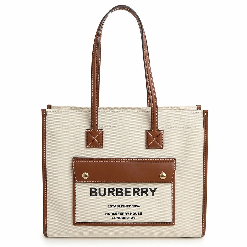 BURBERRY SMALL FREYA TOTE NATURAL TOTE BAG (1 of 4)