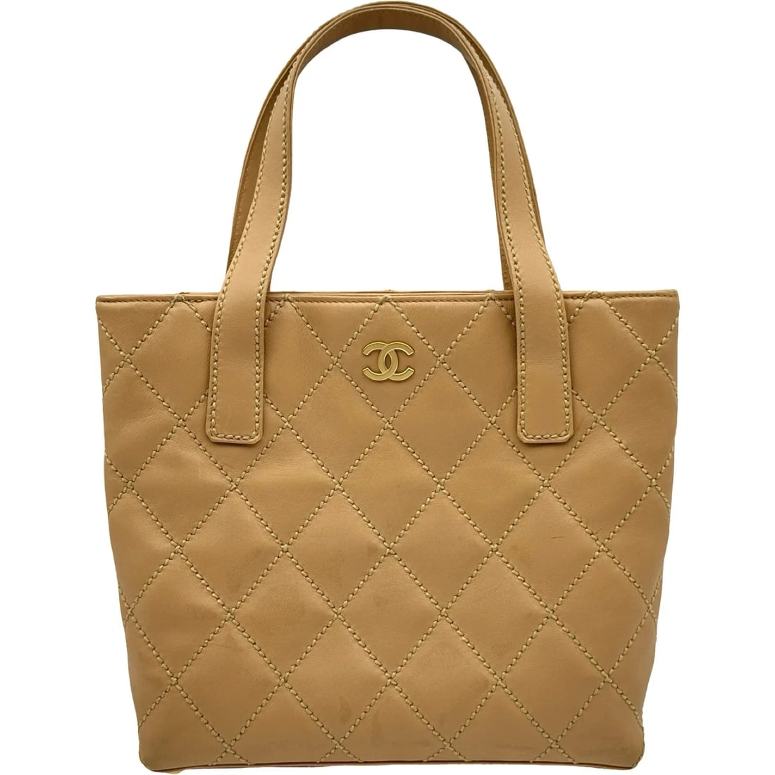 CHANEL WILD STITCH BEIGE LAMBSKIN SHOULDER BAG: CHANEL Wild Stitch Beige Lambskin Shoulder Bag Brand: CHANEL Type/Style: Shoulder Bag Material: Lambskin Color: Beige / GD Hardware Size: W: 24cm / H: 23cm / D: 7cm Accessories: None Acces