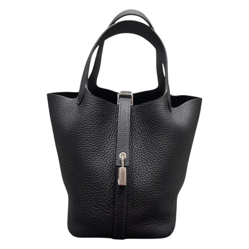 HERMES PICOTIN K CLEMENCE: HERMES Picotin K Clemence Brand: HERMES Type/Style: Handbag Material: Taurillon Clemence Color: Caban / SV Hardware Size: W: 18cm / H: 17.5cm / D: 12.5cm Accessories: None Accessories Noti