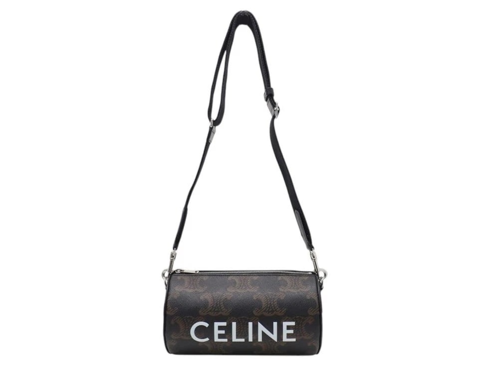 CELINE CANVAS BROWN PRINT CYLINDER SHOULDER BAG: Celine Canvas Brown Print Cylinder Shoulder Bag Brand: CELINE Type/Style: Shoulder Bag Material: Triomphe Canvas Color: Brown Size: W 22 ? H 13 ? G 12.5cm Accessories: None Accessories Notice: When