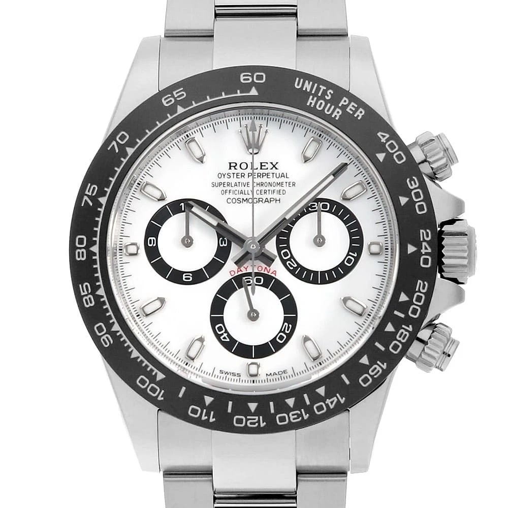 ROLEX COSMOGRAPH DAYTONA WHITE WATCH: ROLEX Cosmograph Daytona white watch Brand: ROLEX Type/Style: Wrist watch Material: Band Material Stainless Steel, Case Material Stainless Steel Color: Dial Color White Size: Case:W40mm Circumference 