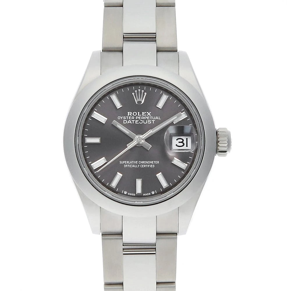 ROLEX DATEJUST DARK GRAY WATCH: ROLEX Datejust Dark gray watch Brand: ROLEX Type/Style: Wrist watch Material: Band Material Stainless Steel, Case Material Stainless Steel Color: Dial Color Dark Gray Size: Case:W28mm Circumference of