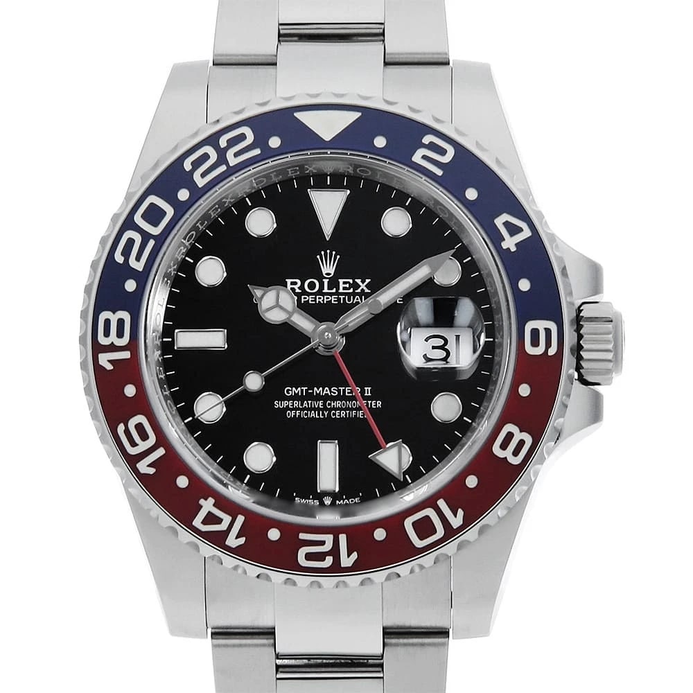 ROLEX GMT MASTER BLACK OYSTER STAINLESS STEEL WATCH: ROLEX GMT Master black oyster Stainless Steel watch Brand: ROLEX Type/Style: Wrist watch Material: Band Material Stainless Steel, Case Material Stainless Steel Color: Dial Color Black Size: Case:W40mm