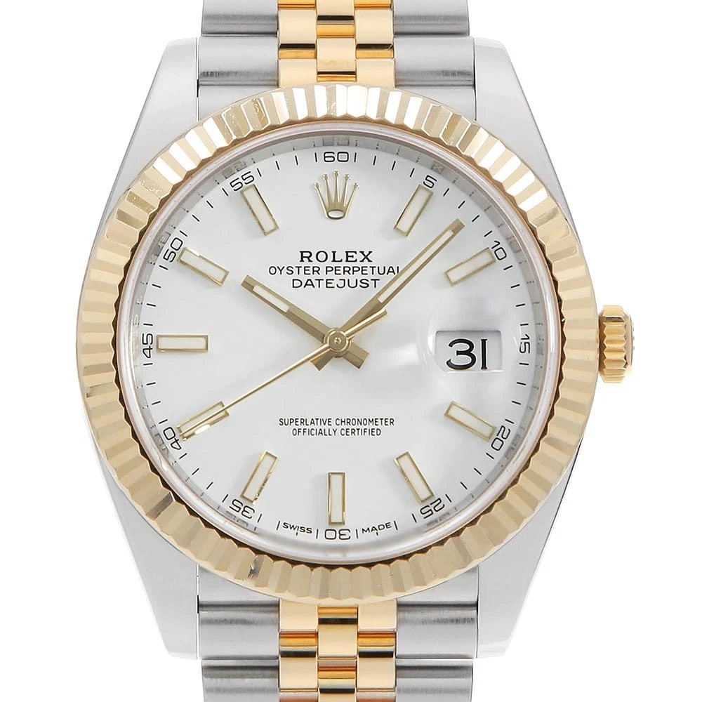 ROLEX DATEJUST WHITE STAINLESS STEEL WATCH: ROLEX Datejust white Stainless Steel watch Brand: ROLEX Type/Style: Wrist watch Material: Band Material Stainless Steel/Yellow Gold, Case Material Stainless Steel/Yellow Gold Color: Dial Color White S