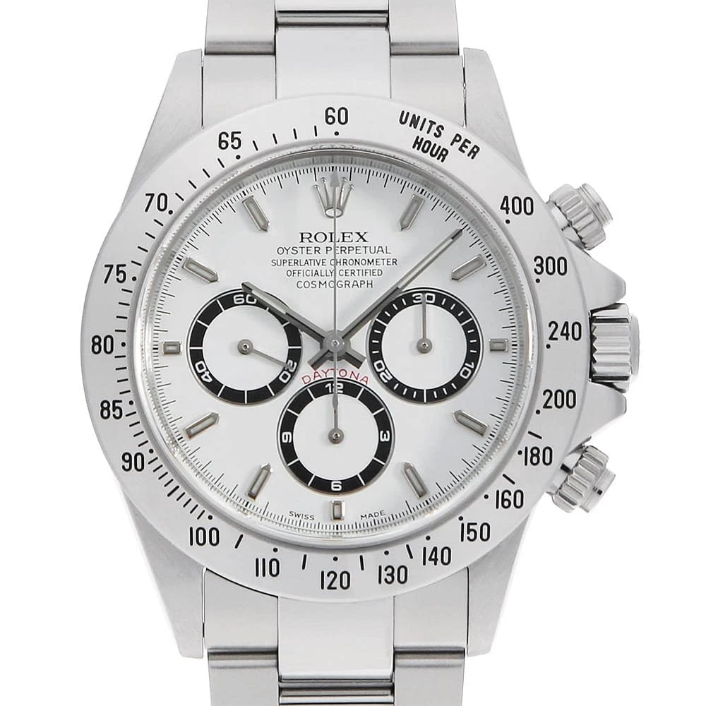 ROLEX COSMOGRAPH DAYTONA WHITE WATCH: ROLEX Cosmograph Daytona white watch Brand: ROLEX Type/Style: Wrist watch Material: Band Material Stainless Steel, Case Material Stainless Steel Color: Dial Color White Size: Case:W40mm Circumference 