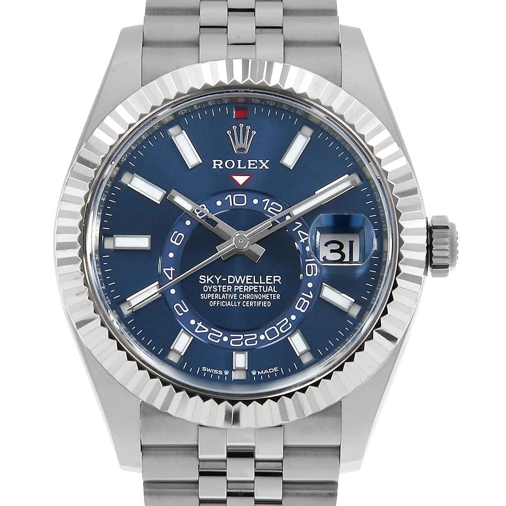 ROLEX SKY-DWELLER BLUE STAINLESS STEEL WATCH (1 of 3)