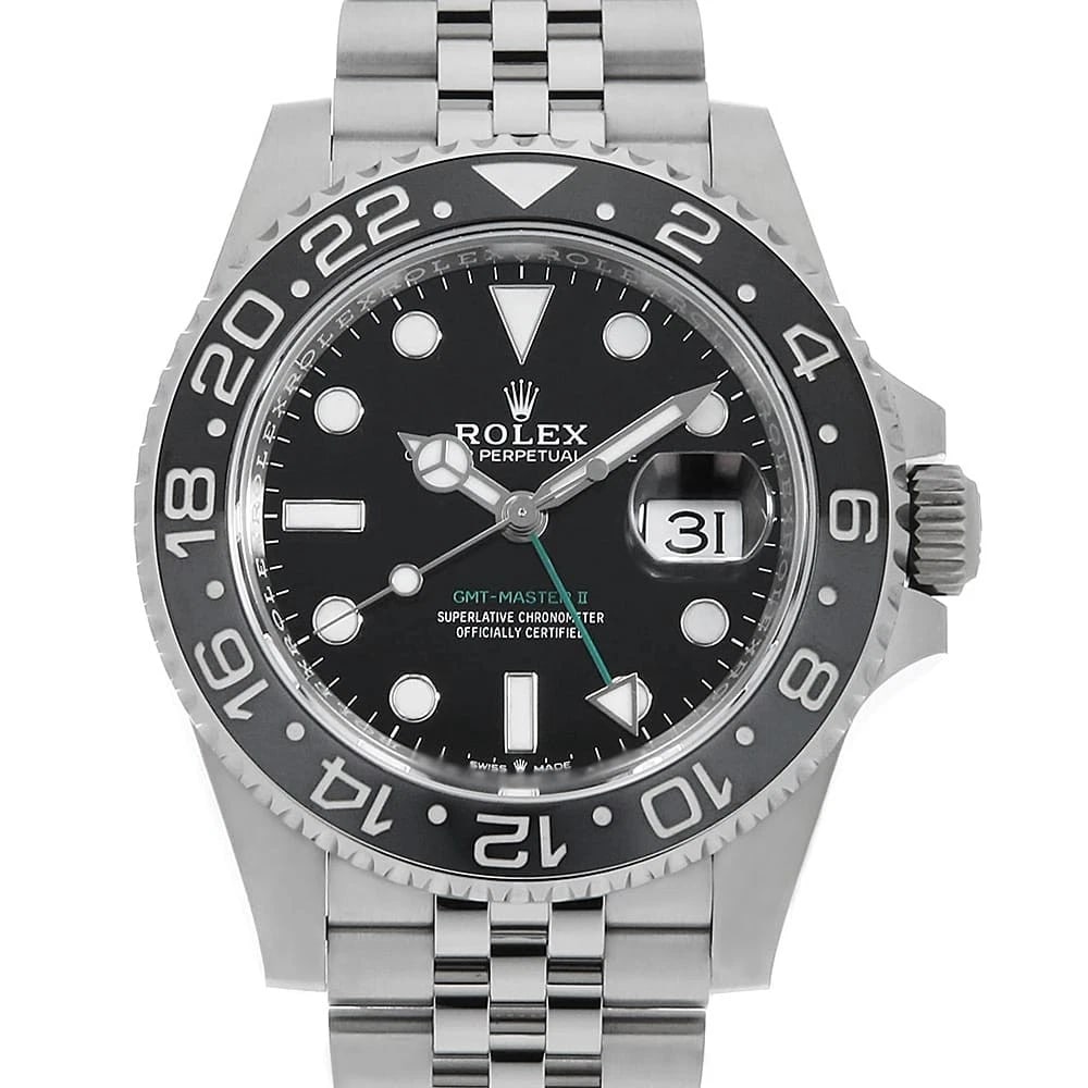 ROLEX GMT MASTER BLACK WATCH: ROLEX GMT Master black watch Brand: ROLEX Type/Style: Wrist watch Material: Band Material Stainless Steel, Case Material Stainless Steel Color: Dial Color Black Size: Case:W40mm Circumference of