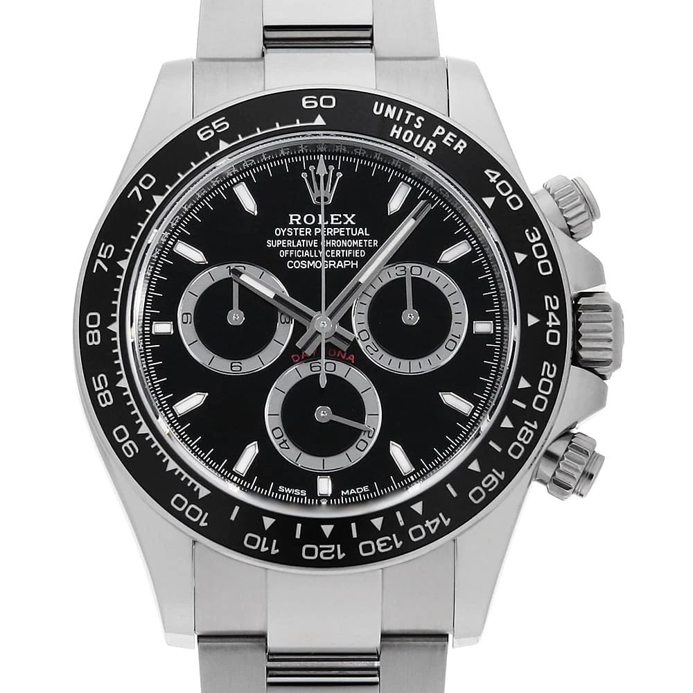 ROLEX COSMOGRAPH DAYTONA BLACK WATCH: ROLEX Cosmograph Daytona black watch Brand: ROLEX Type/Style: Wrist watch Material: Band Material Stainless Steel, Case Material Stainless Steel Color: Dial Color Black Size: Case:W40mm Circumference 